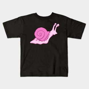 Pink Striped Cute Bubble Snail Kids T-Shirt